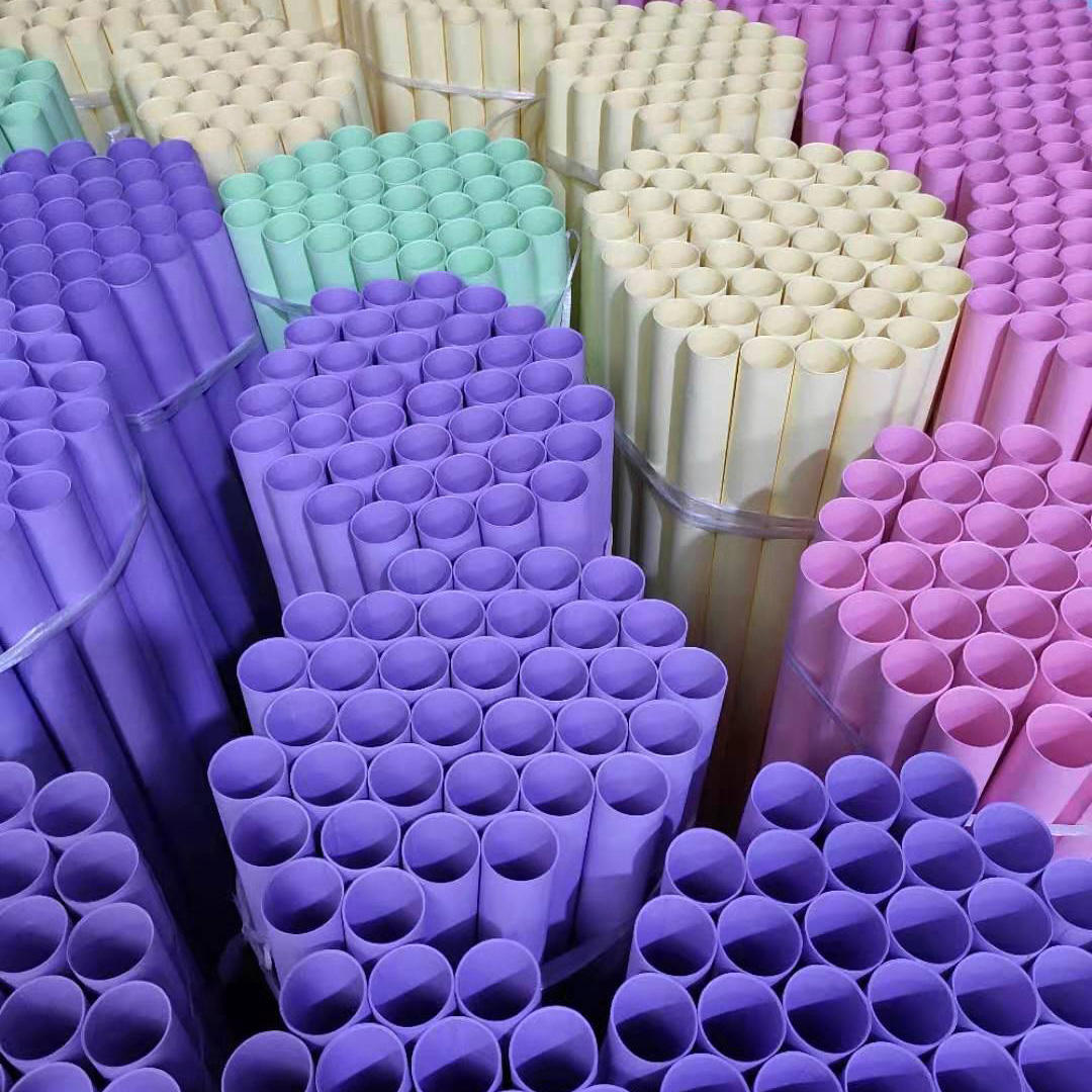 Tubos de rollo de papel artístico biodegradables, ecológicos, de colores, 2 pulgadas, 54mm, tubos artesanales de papel coloridos hechos a mano
