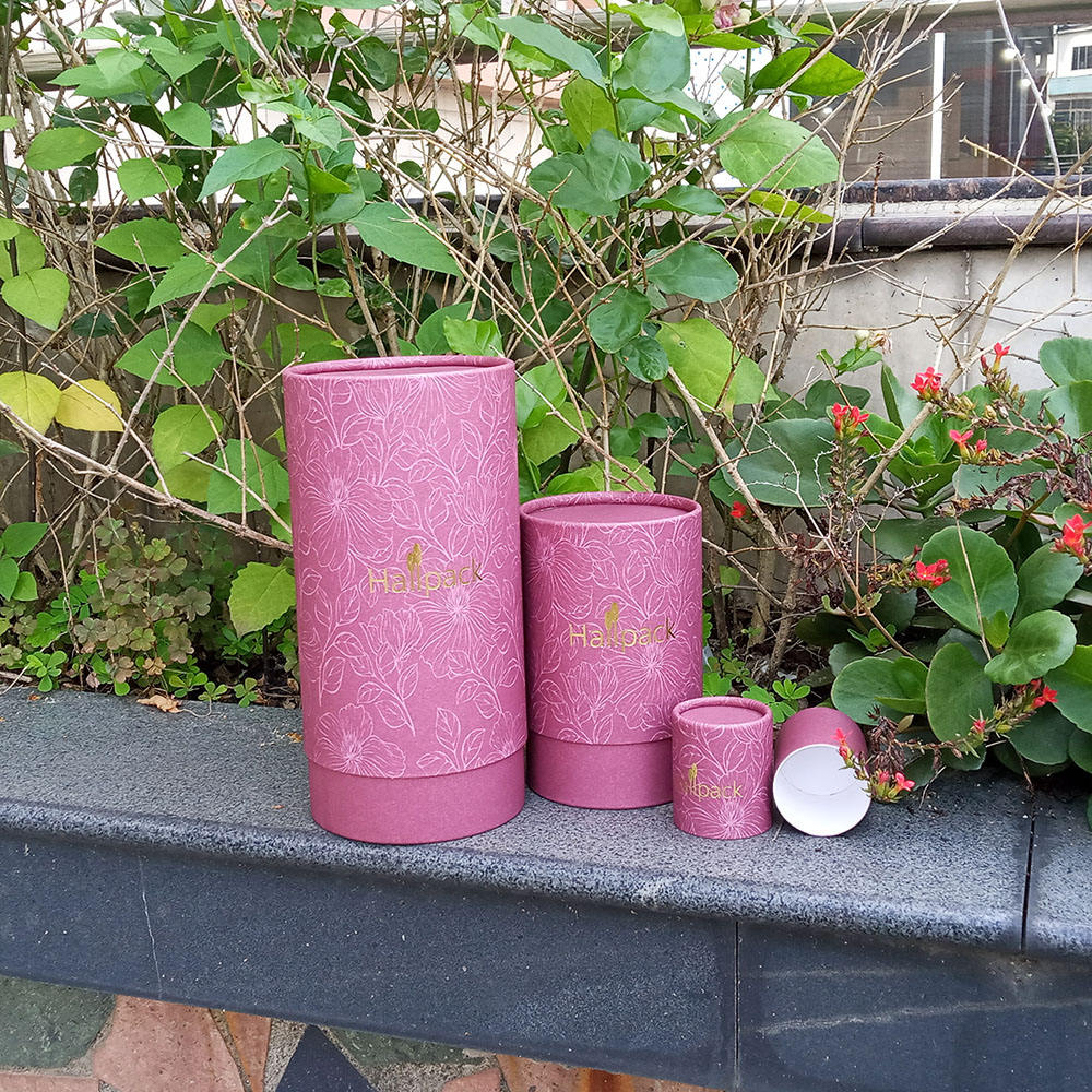 Tubo de caja redonda de cartón de embalaje de tubo de papel de té de vela negra Kraft de cartón cilíndrico 100% reciclado con tamaño personalizado