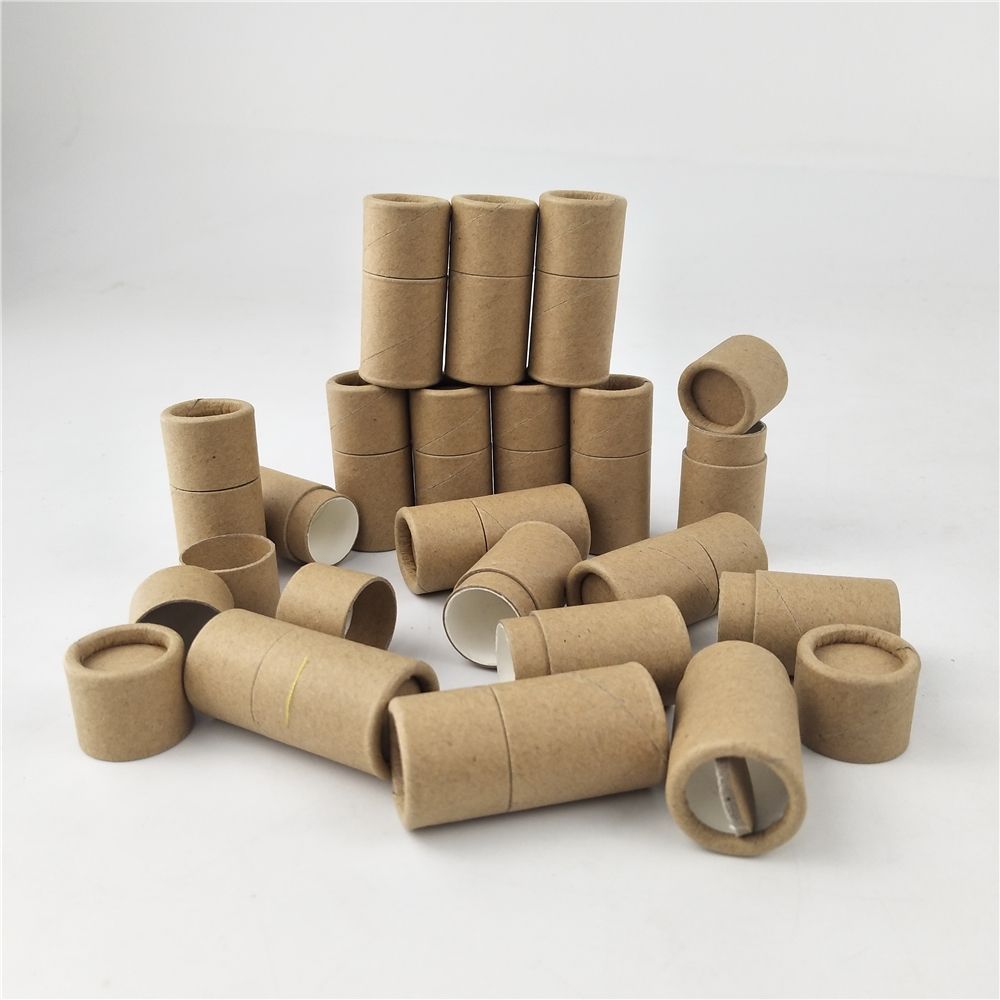 Tubo de papel para bálsamo labial Kraft marrón, 100% biodegradable, embalaje de cartón push-up, barra de loción para cosméticos, embalaje de papel