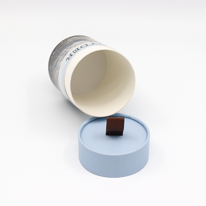 Caja cilíndrica de cartón de calidad alimentaria personalizada respetuosa con el medio ambiente con embalaje de tubo de papel de cinta para café y té