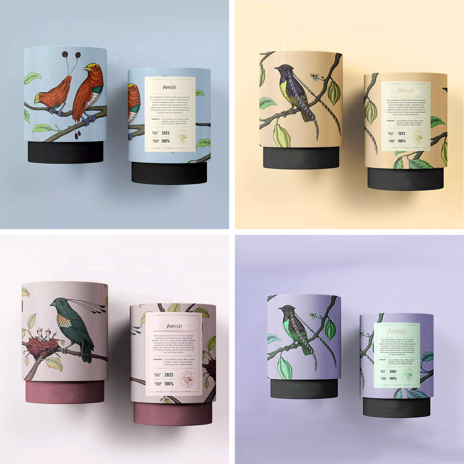 Cilindro biodegradable, embalaje de tubo de cartón de papel para alimentos, recipiente de té Premium, embalaje de caja de tubo para paquete de té suelto