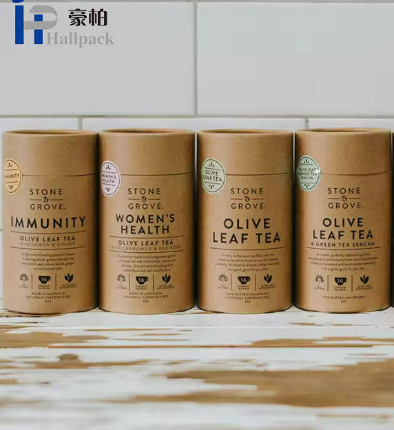 Lata de papel de impresión personalizada, diseño de cilindro, té, galletas, cereales, regalo, embalaje de cartón, caja redonda, tubo de papel de galleta en polvo de Chocolate