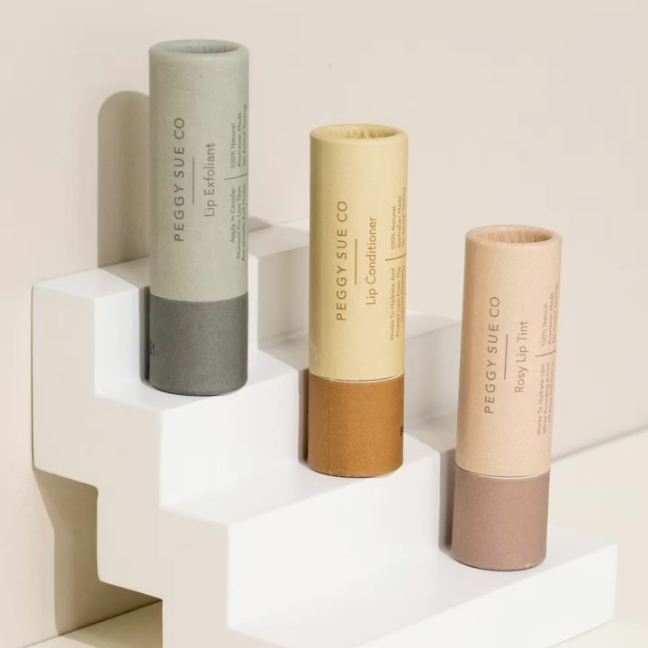Tubo de protector labial personalizado de papel ecológico Hallpack, cilindro de empuje hacia arriba, desodorante, embalaje de tubos de papel de forma redonda