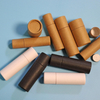 Envase de tubo de papel Kraft ecológico de 0,3 oz, envase de cosméticos, barra de loción de forma redonda, lápiz labial