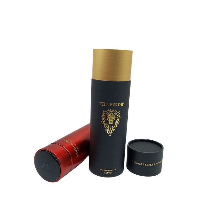 Cilindro de cartón Kraft biodegradable, tubo de papel, materiales reciclados, estampado estampado para velas y termos, embalaje de regalo