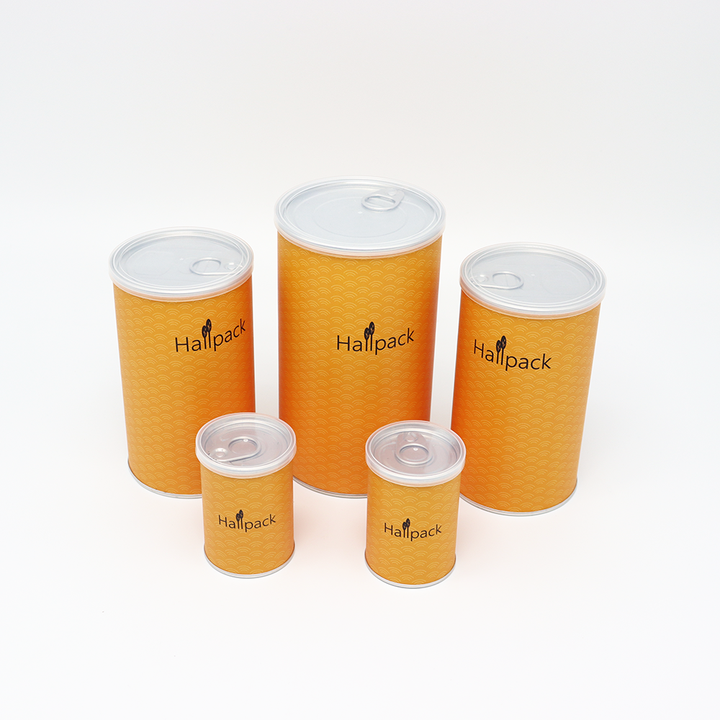 Caja de embalaje cilíndrica de cartón de calidad alimentaria, respetuosa con el medio ambiente, tuercas de sellado de Metal de fácil extracción, tubo de papel para embalaje de té y café