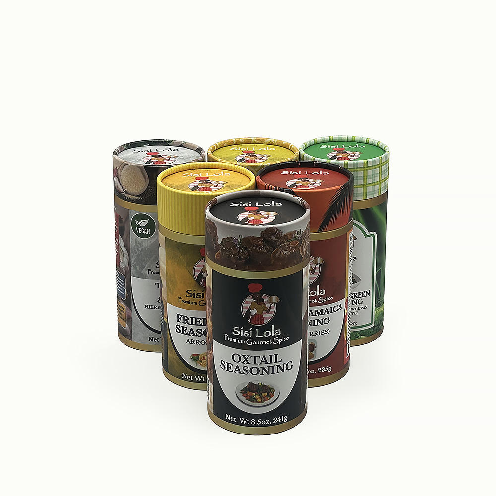 Caja cilíndrica de cartón Kraft biodegradable personalizada, tapa de fácil rasgado de calidad alimentaria, tubos de papel de 3 capas, embalaje de condimentos