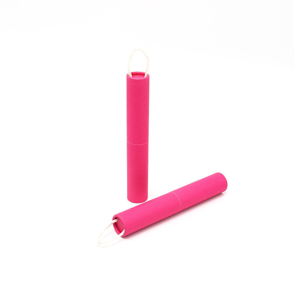 Logotipo impreso personalizado, cilindro de cartón, venta al por mayor, rosa roja, giro manual, tubo de papel Kraft, bolígrafo de Perfume, embalaje de tubo de papel de regalo