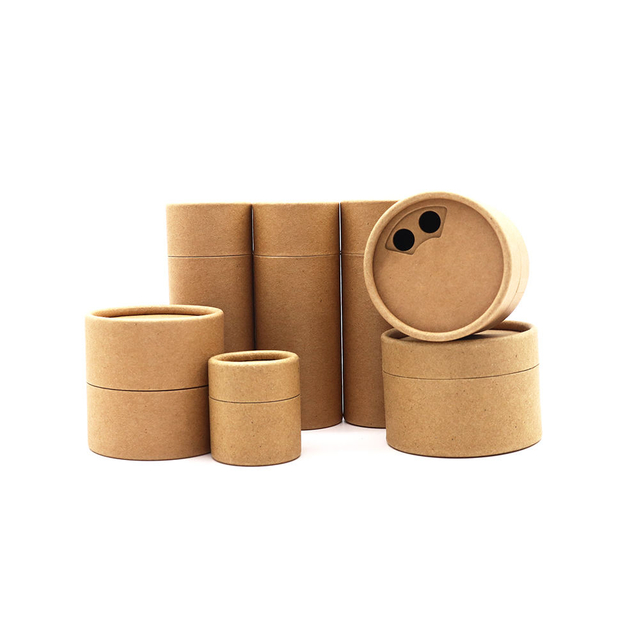 Tubo cilíndrico redondo de cartón ecológico de papel Kraft personalizado con agitador superior, tubo de papel, contenedor de sal y especias, embalaje de polvo