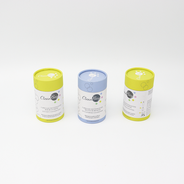 Caja cilíndrica de cartón para limpiador personalizado ecológico, embalaje de tubo de papel para muebles, detergente multiusos para Windows