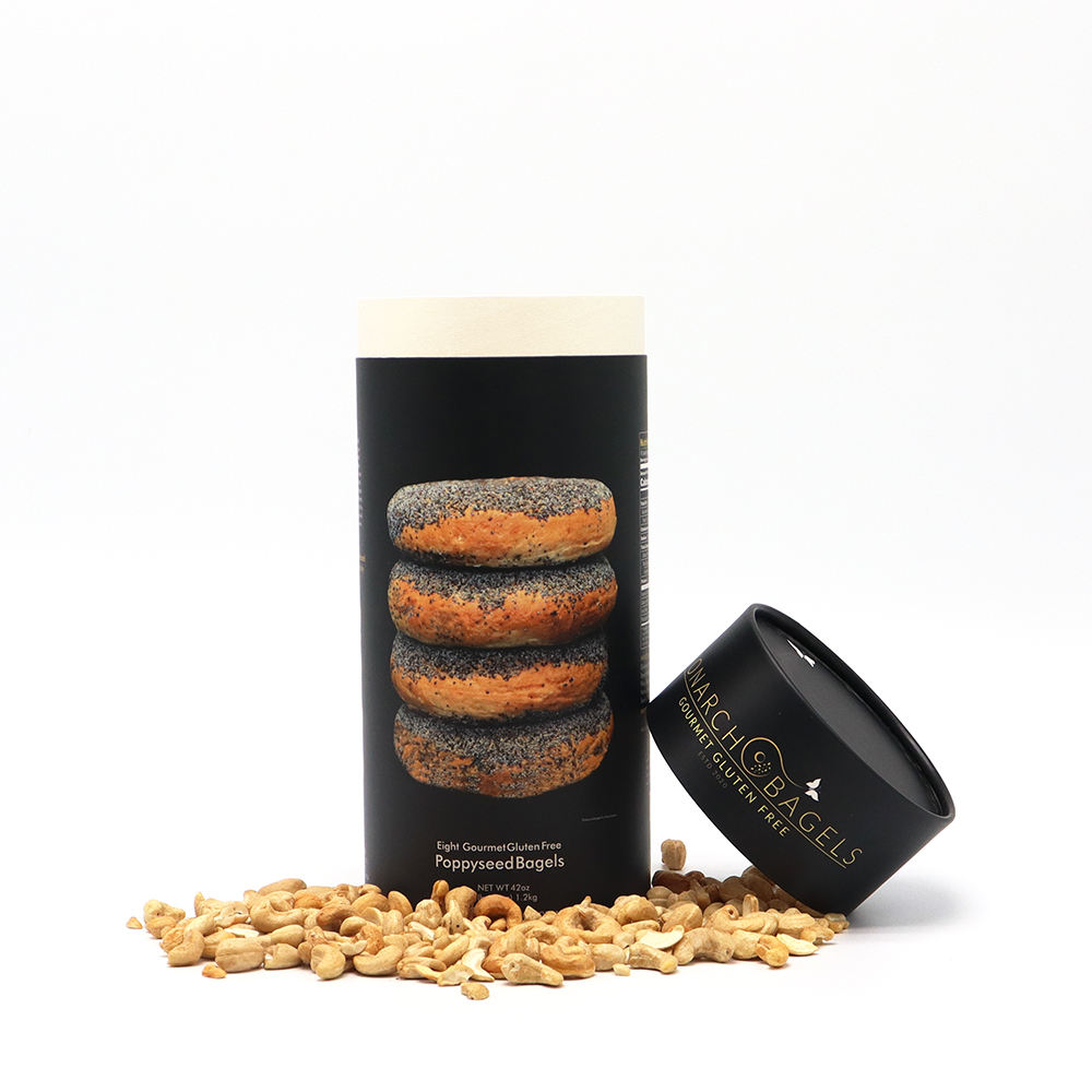 Cilindro biodegradable impreso personalizado, papel para alimentos, cartón, latas de té, pastel, pan, galletas, café, dulces, embalaje de tubos de papel