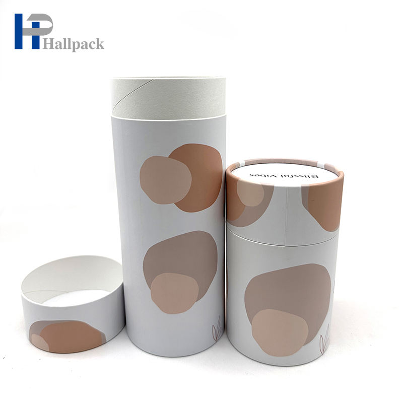 Impresión personalizada Cilindro biodegradable Alimentos Cartón de papel Bolsas de bote de té premium Embalaje de caja de tubo para paquete de té suelto