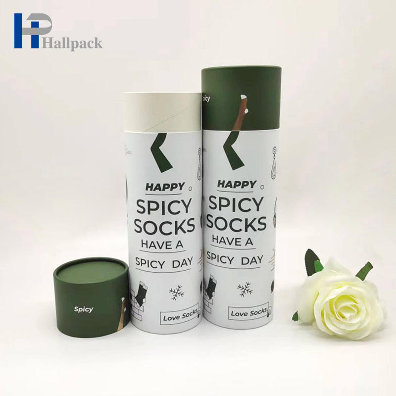 Caja redonda impresa personalizada, cartón cilíndrico reciclado marrón ecológico para embalaje de camisetas y manualidades, gran oferta