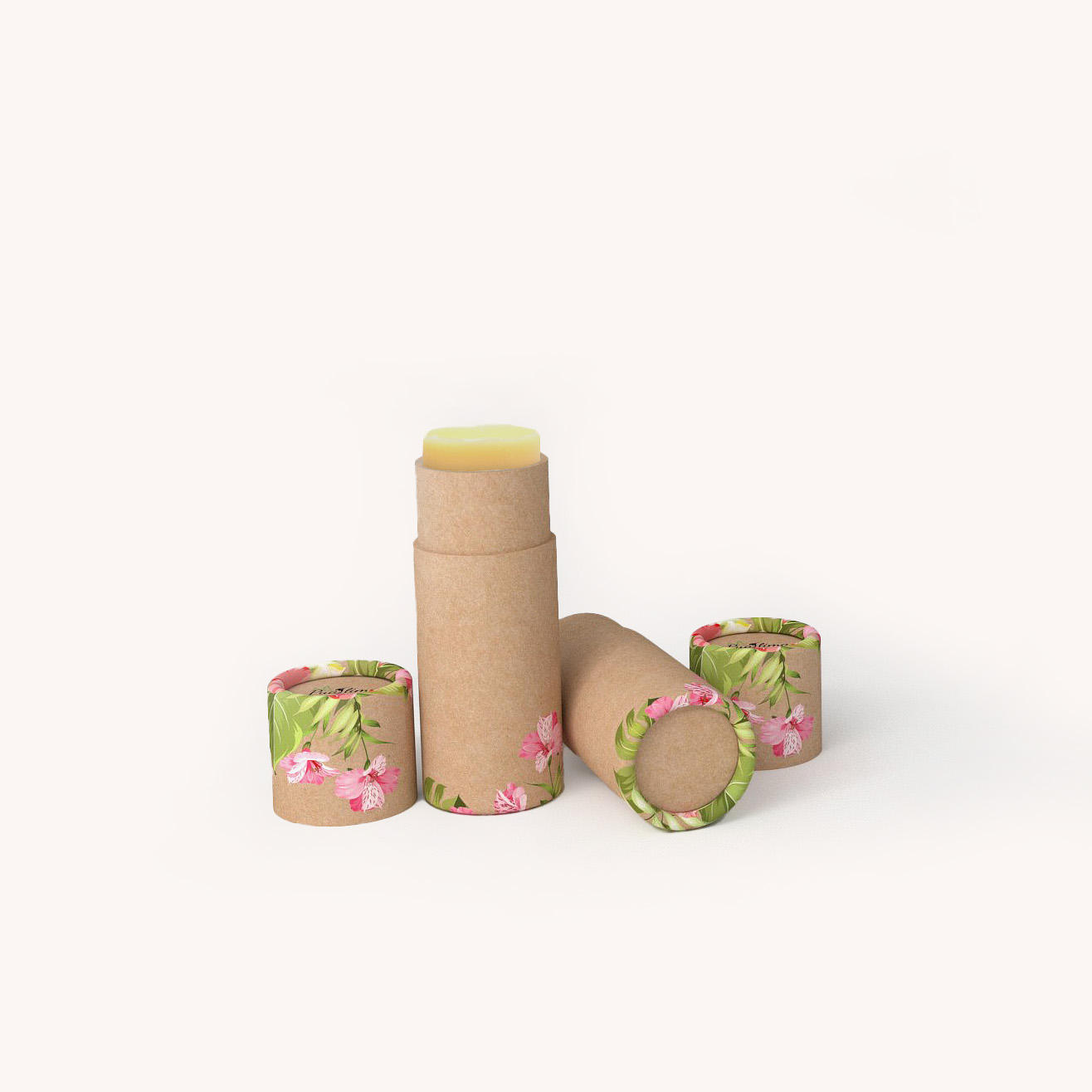 Embalaje de papel desodorante Kraft reciclado de alta calidad, tubo de papel de color, papel personalizado, barra de loción Ukai, embalaje cilíndrico