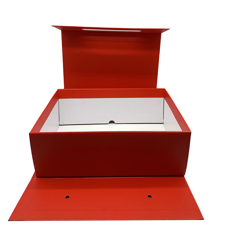 Caja de papel grande plegable magnética de encargo de lujo del tamaño con la cuerda de mano de cuero
