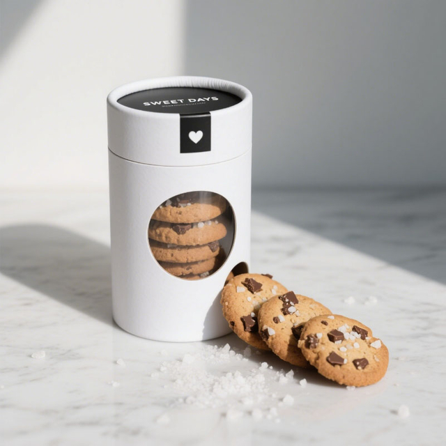 Cápsulas de material reciclable Embalaje de frasco redondo para galletas Caja de envasado de polvo de proteínas