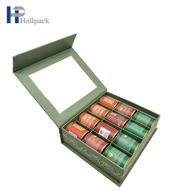 Paquete de caja de cartón de regalo personalizado respetuoso del medio ambiente caja de papel corrugado empaquetado para sistema de regalo de té y café