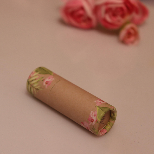 Tubo de cartón de forma redonda con brillo de labios, logotipo personalizado, biodegradable, 0 residuos de cartón, barra de loción desodorante, tubo de papel