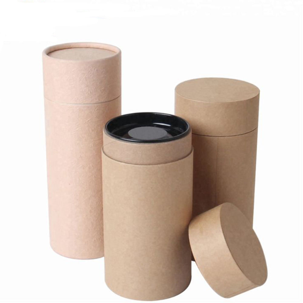 Paquete de caja de tubo redondo empaquetado en cartón modificado para requisitos particulares amistoso de la categoría alimenticia del diseño de Eco para el té del café