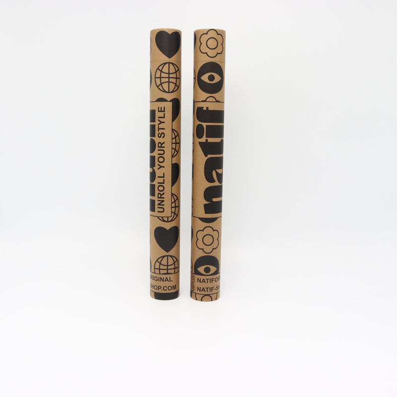 Tubo de papel biodegradable con rodillo de lata de papel con cilindro de bola de tubo de papel Kraft impreso