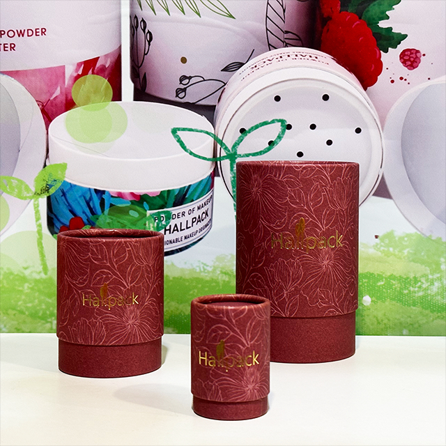Caja cilíndrica de papel artesanal biodegradable Hallpack personalizada para aceites perfumados, velas y aceites esenciales, embalaje de tubos de papel