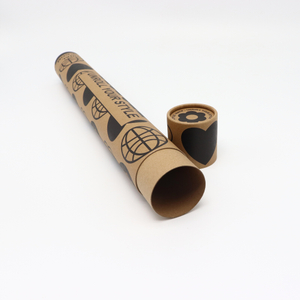 Personalización de fábrica, embalaje de papel Kraft, pintura, mapa, póster, cilindro de cartón marrón, tubos de papel para correo