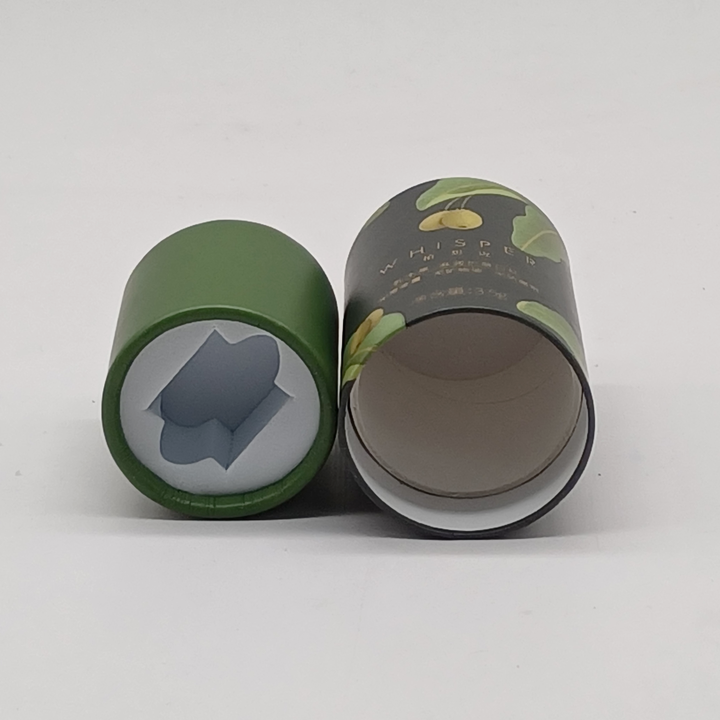 Material reciclado biodegradable, impresión personalizada, cilindro de cartón duro Kraft, tubo de papel EVA Neto, embalaje de aceite esencial