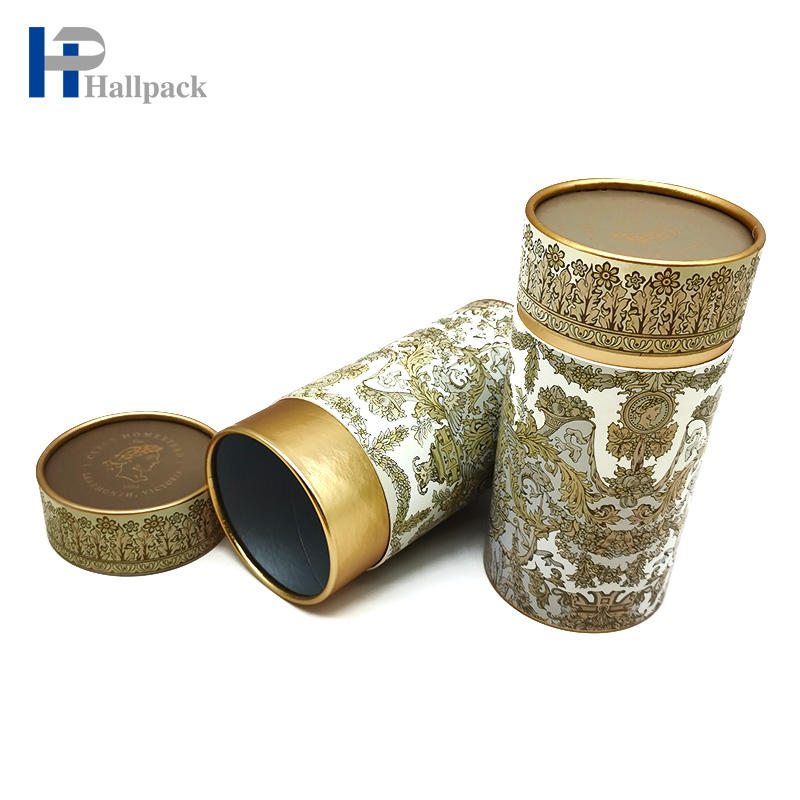 Bote de té ecológico, tubo de papel de calidad alimentaria, tubo de papel Kraft para alimentos, impresión personalizada, papel cilíndrico biodegradable Premium