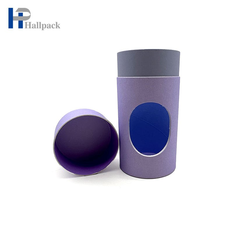 Caja cilíndrica de cartón para embalaje de ropa personalizada, respetuosa con el medio ambiente, tubo de papel con ventana para camisetas, ropa interior, calcetines y toallas