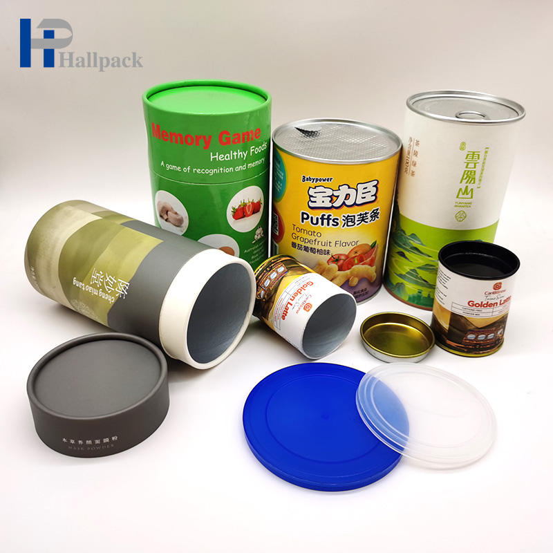 Paquete de papel de calidad alimentaria, diseño personalizado, respetuoso con el medio ambiente, embalaje de tubo de papel de sellado de Metal fácil de pelar para nueces, café y té