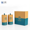 Logotipo personalizado, juego de regalo de almacenamiento de velas rígidas de cartón de papel de 2 piezas, caja de tubo pequeño, embalaje de papel para velas
