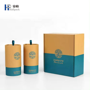Logotipo personalizado, juego de regalo de almacenamiento de velas rígidas de cartón de papel de 2 piezas, caja de tubo pequeño, embalaje de papel para velas