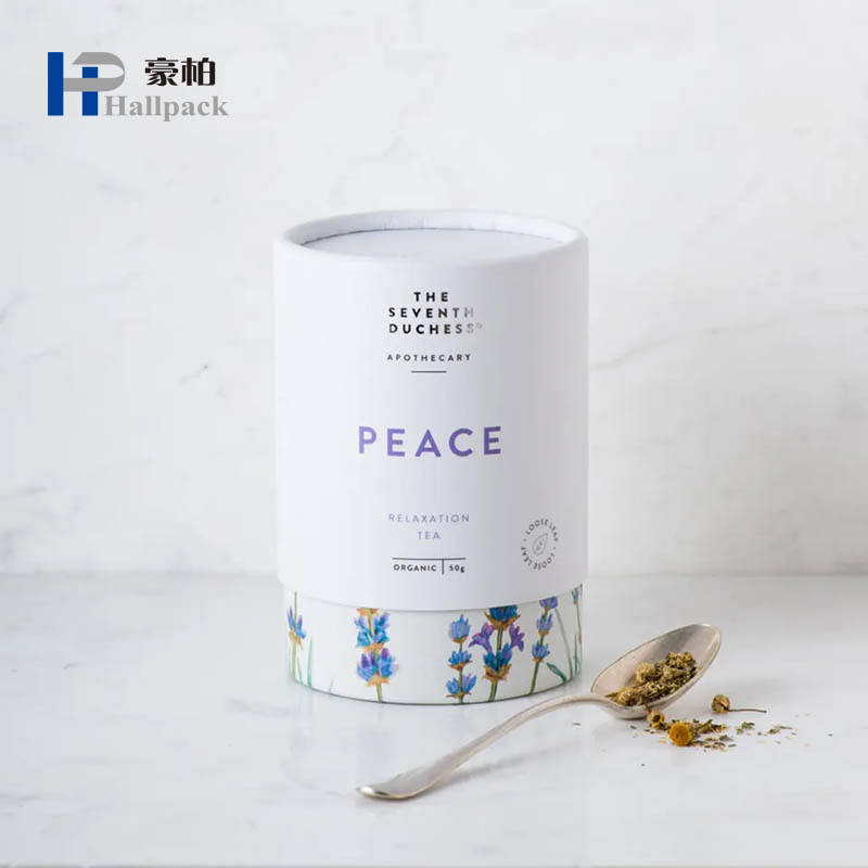 Envase de tubo de papel Kraft redondo ecológico, embalaje de cartón cilíndrico de papel artesanal impreso para té y cosméticos
