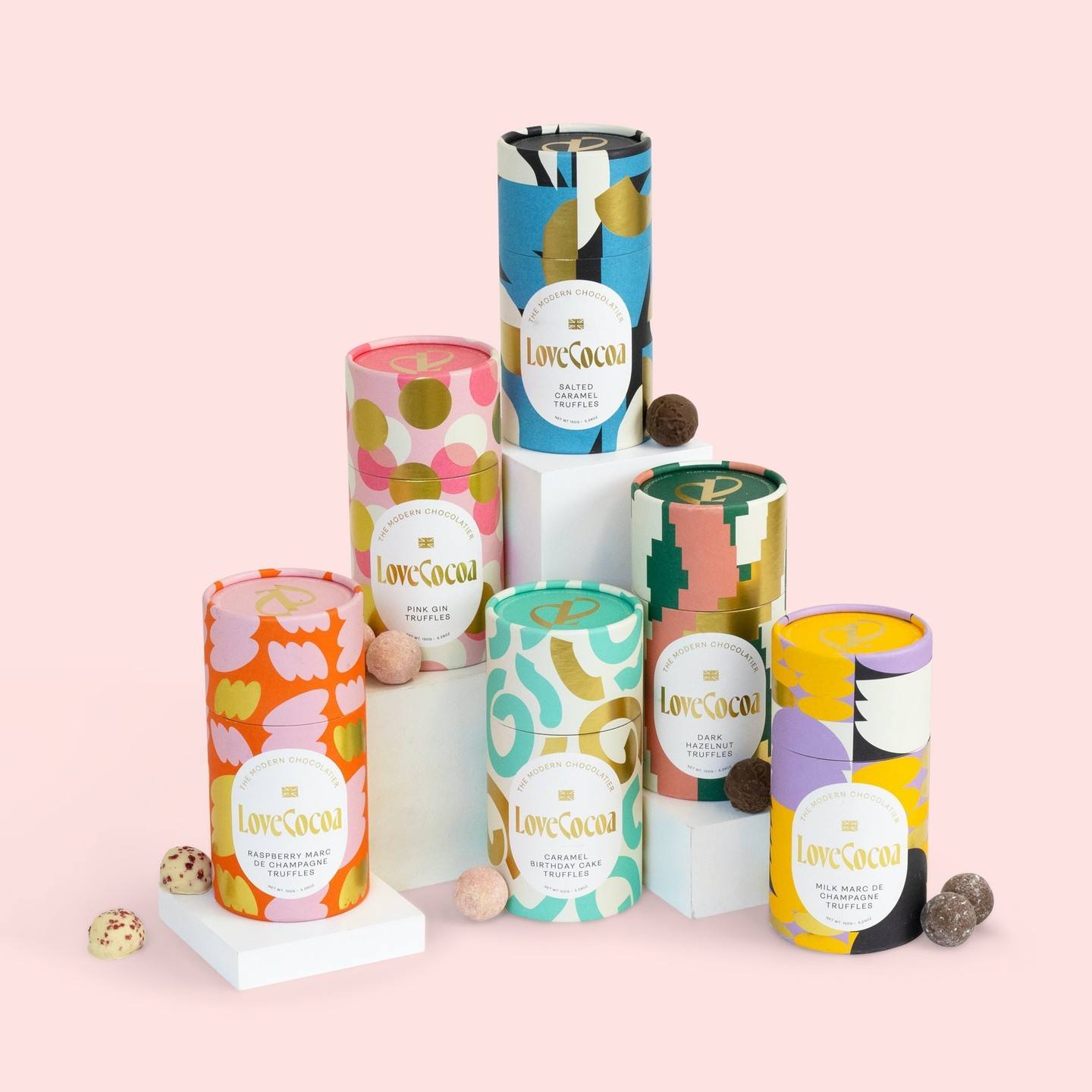 Embalaje de tubo de papel biodegradable para chocolate, café, té, caja de tubo redondo duradera