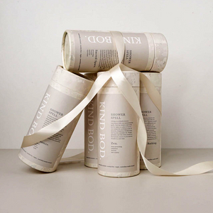 Tubo biodegradable hecho a mano 100% sin plástico, tubo de embalaje de cartón redondo para botella de perfume, aceite esencial