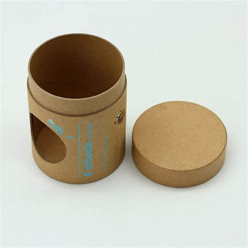 Caja cilíndrica de cartón de calidad alimentaria personalizada respetuosa con el medio ambiente con embalaje de tubo de papel de ventana de PVC para bebidas, galletas, nueces de chocolate