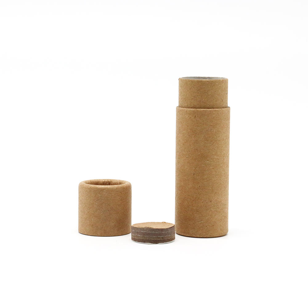 Venta al por mayor, tubo de papel Push Up, contenedor de desodorante, caja de embalaje ecológica, bálsamo labial de cartón biodegradable, tubo de papel Kraft