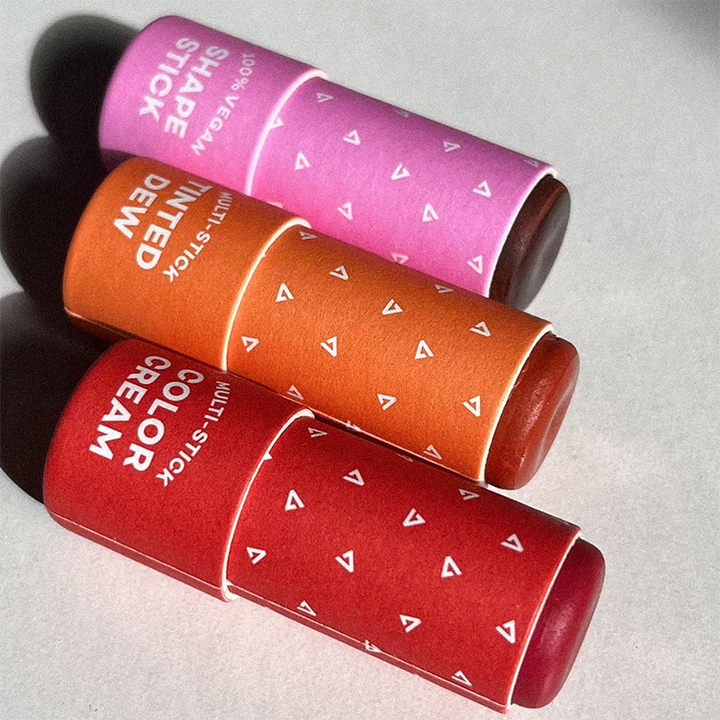 Tubo de bálsamo labial personalizado de papel libre de plástico biodegradable, forma redonda, cilindro de empuje hacia arriba, barra de loción, tubo de papel de embalaje