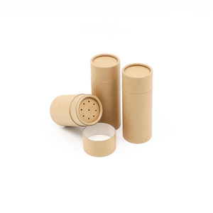Empaquetado de tubo de papel de caja cilíndrica de cartón de grado alimenticio personalizado respetuoso con el medio ambiente con coctelera de tamiz para condimentos, especias gourmet