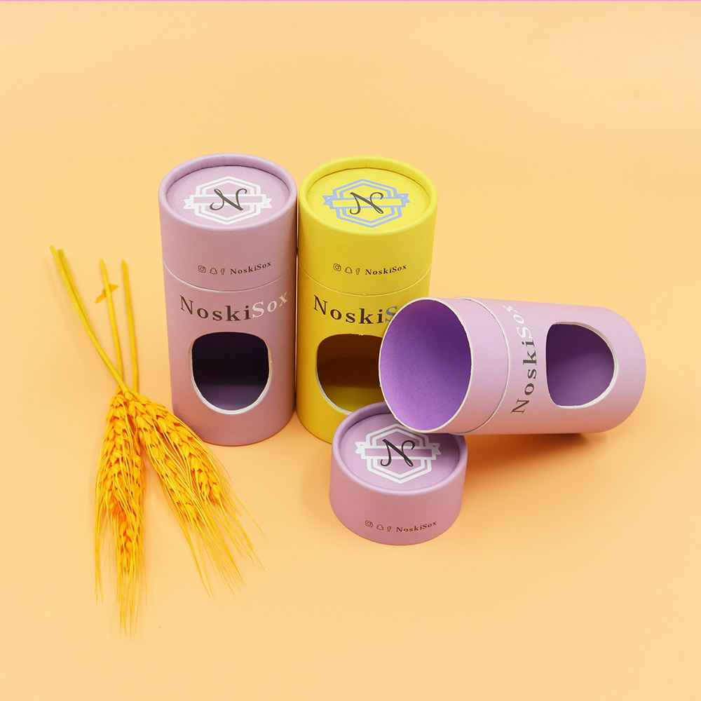 Tubo de papel de cartón ecológico de calidad alimentaria, cilindro de cartón, avena enlatada, tubo de papel para comida de desayuno con ventana