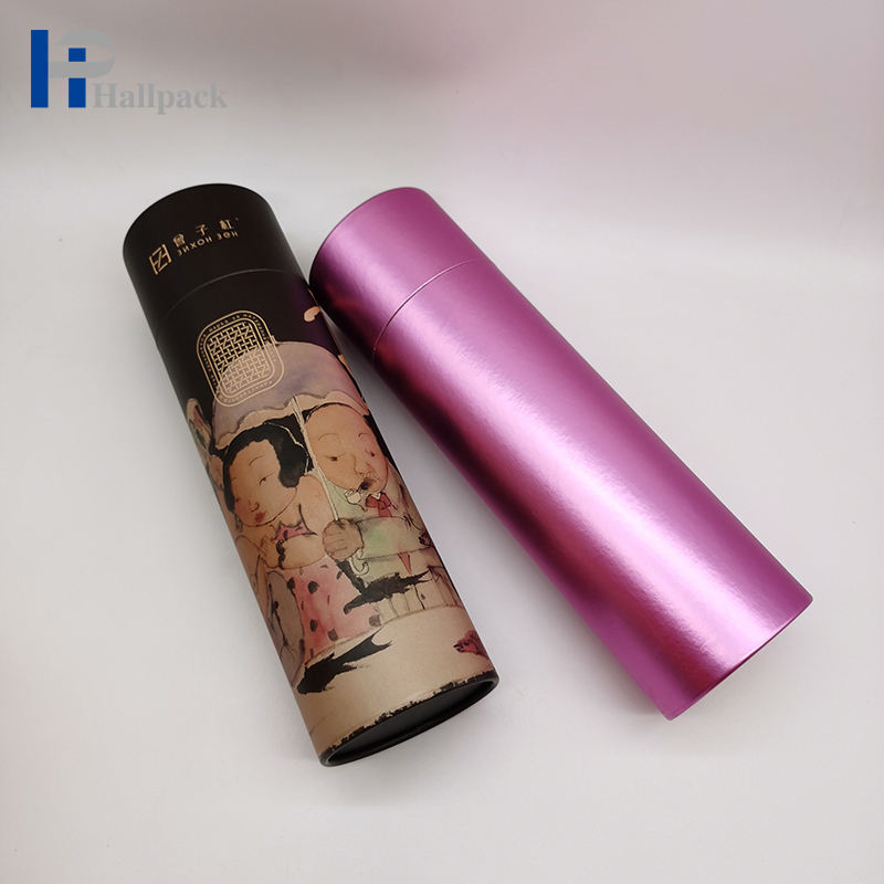 Empaquetado largo de la caja del tubo de papel de la cartulina cosmética de encargo reciclada de la impresión