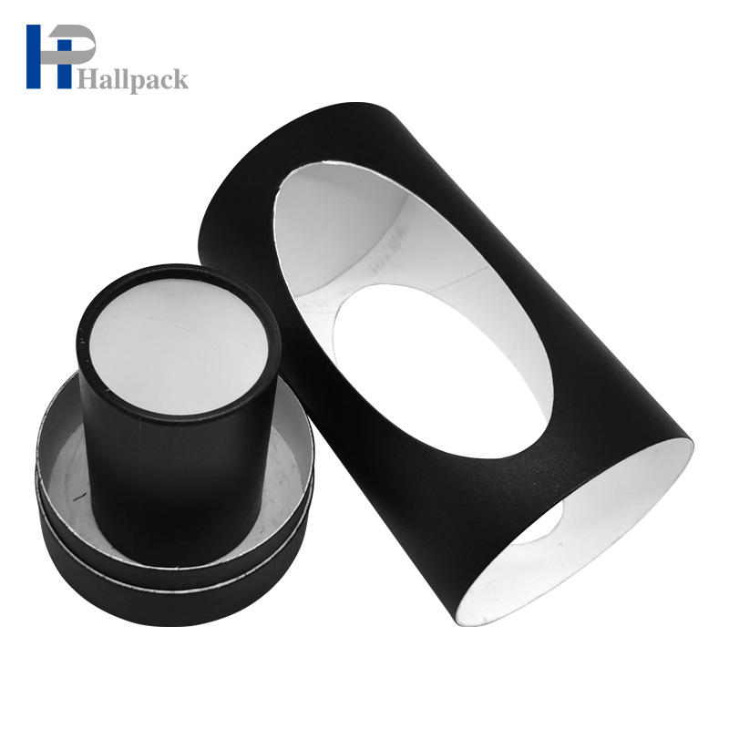 Tubo de papel Lip Blam Tubo de papel para ventana Tubo de papel de cartón negro liso