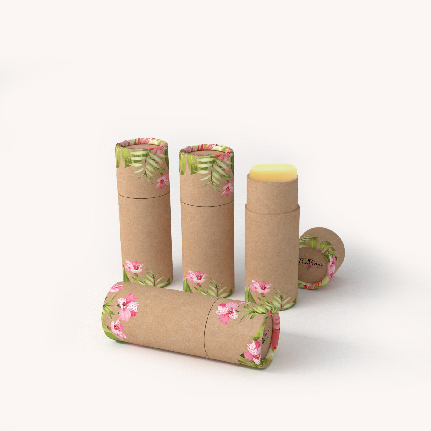 Embalaje de papel desodorante Kraft reciclado de alta calidad, tubo de papel de color, papel personalizado, barra de loción Ukai, embalaje cilíndrico
