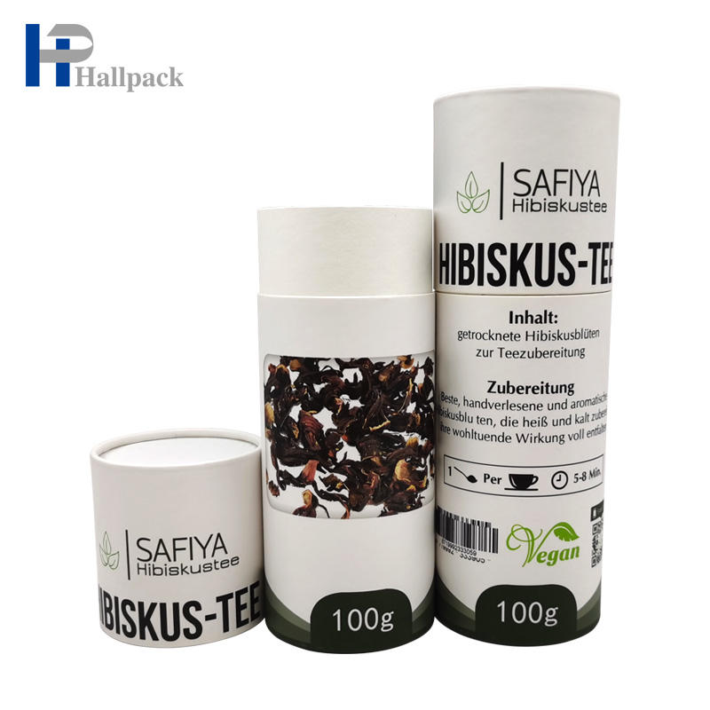 Etiqueta autoadhesiva personalizada Tubo de papel Embalaje de tubo de papel para alimentos y té