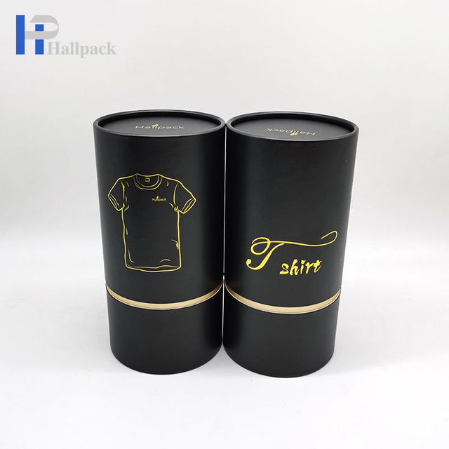 Tubo de papel redondo negro biodegradable del cilindro de Kraft que empaqueta para la ropa de la camiseta