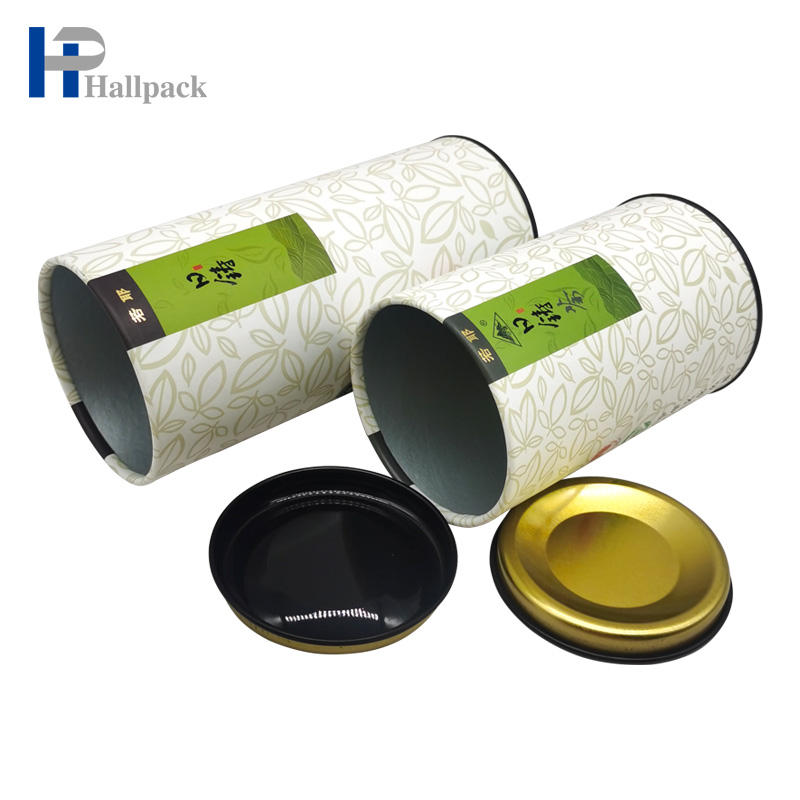 Tubo de papel de cartón para enlatado de alimentos, tubo de papel con tapa de metal
