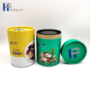 Envase redondo al por mayor del tubo del papel de la cartulina del té de la tapa del metal con el logotipo personalizado