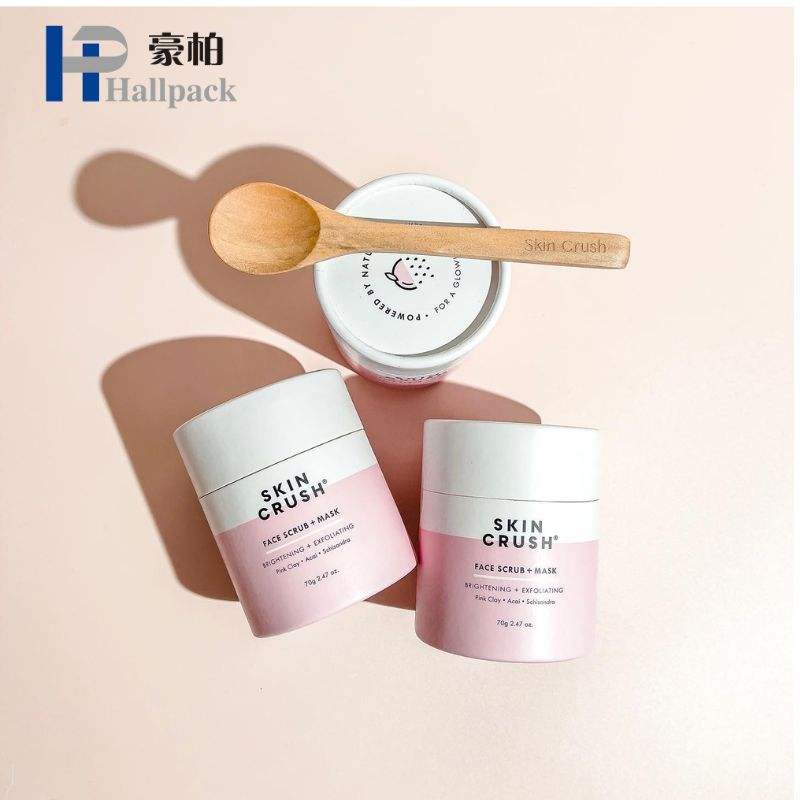 Caja de tubo redonda de embalaje de papel de cartón, productos cosméticos de lujo para maquillaje y cuidado de la piel