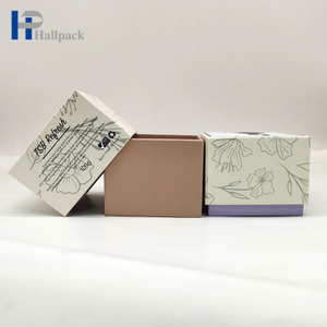 Caja de velas de papel artesanal con tapa plana cuadrada y paquete de regalo de embalaje personalizado