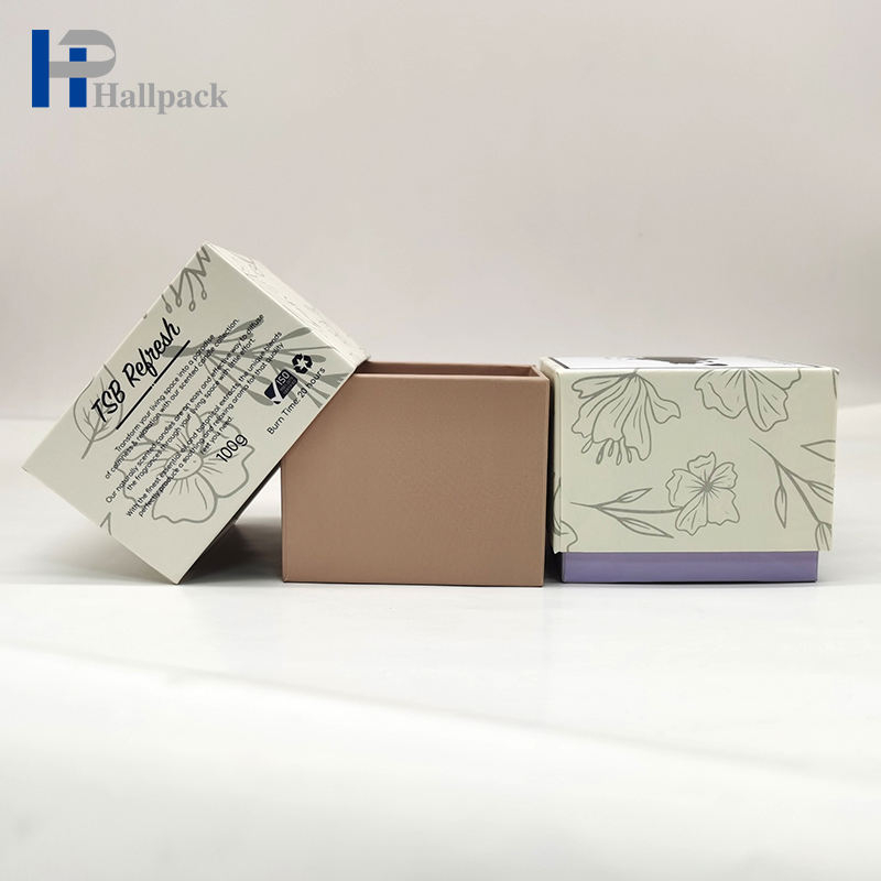 Caja de velas de papel artesanal con tapa plana cuadrada y paquete de regalo de embalaje personalizado
